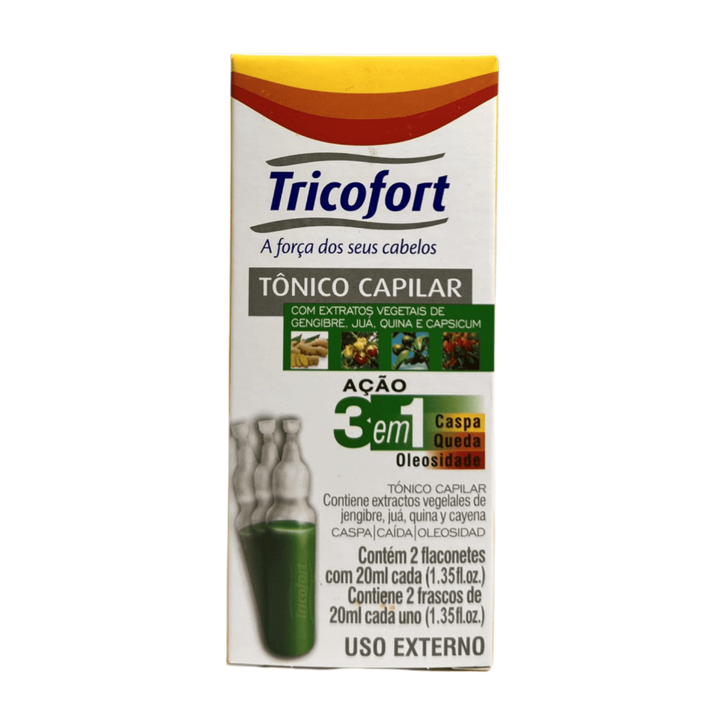 Tricofort Tônico Capilar 3 em 1 – Tratamento Intensivo 2x20ml - TUTTI